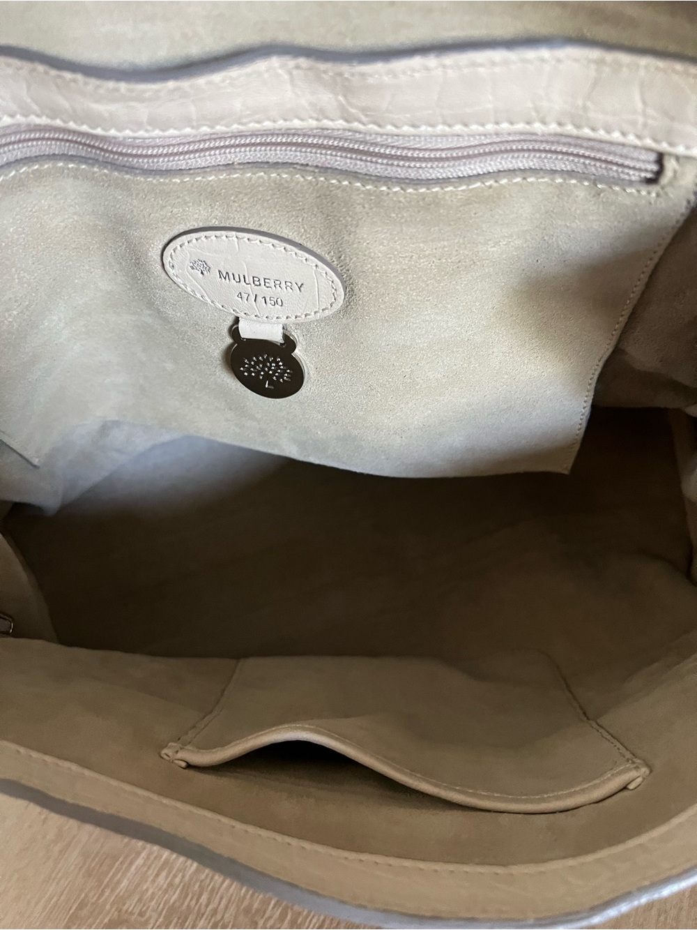 Limited Edition VTG Mulberry Cream Croc Embossed Leather Alexa Satchel Bag - Picture 14 of 14